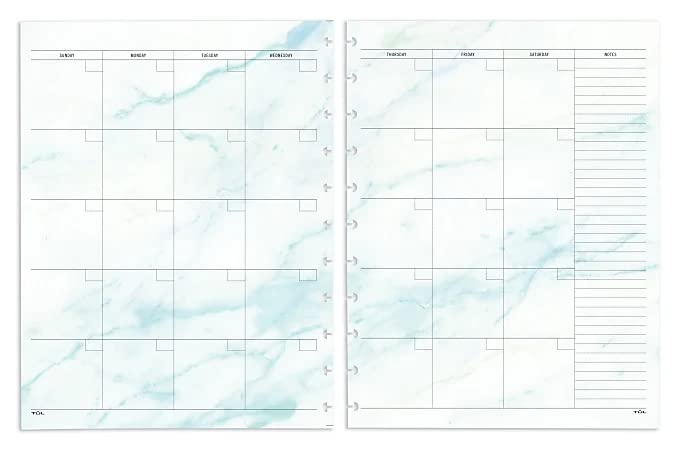 TUL Discbound Undated Weekly/Monthly Refill Pages, Letter Size, 68 Sheets, Marble