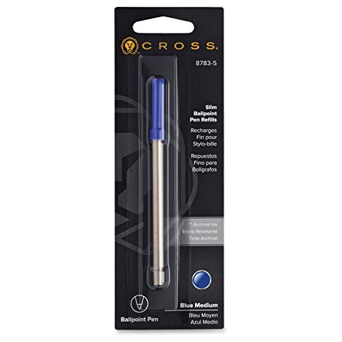 Cross Slim Ballpoint Pen Refill, Medium Point, Blue, 1-Pack (8783-5)