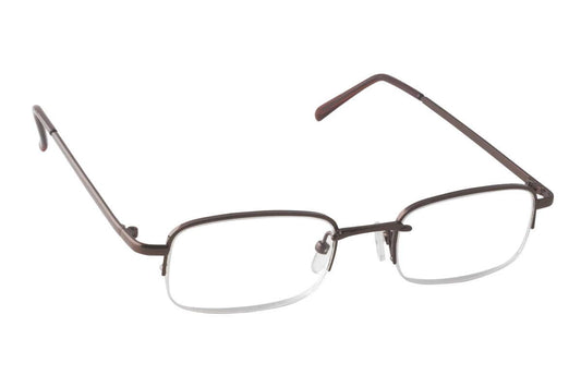 Dr. Dean Edell Select Bronze Metal 1/2 Rim Rectangular Glass and Case, 1.50