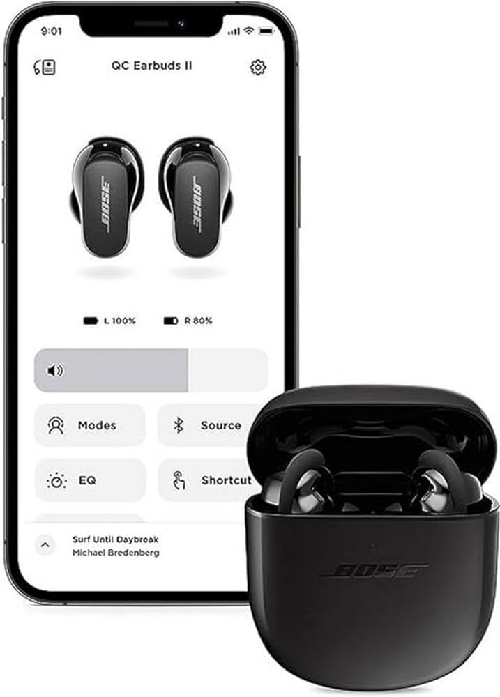 Bose QuietComfort Earbuds II, Noise Cancelling True Wireless Bluetooth Headphones, Black