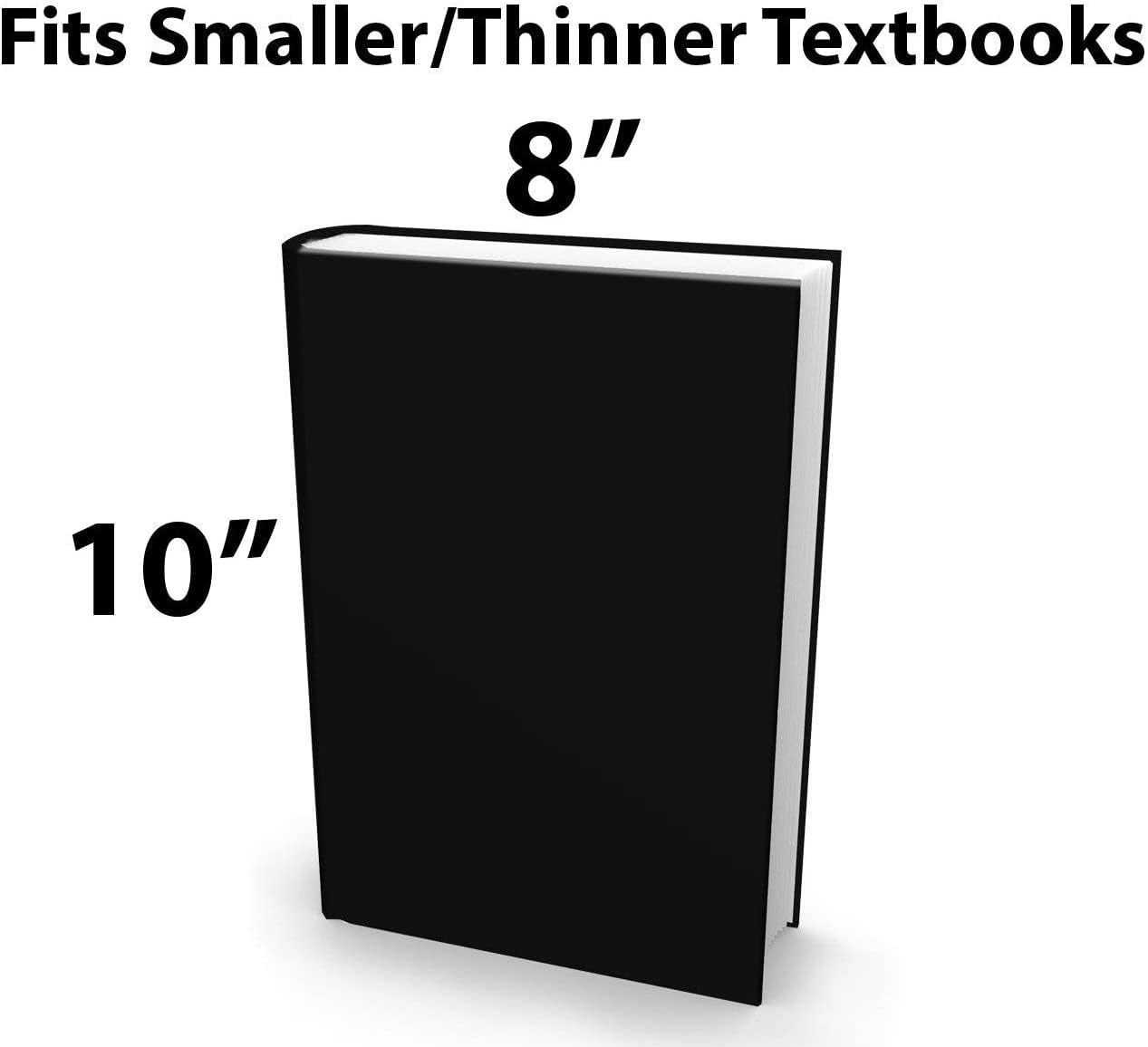 Book Sox Stretchable Book Cover: Standard Size Solid Black. Fits Smaller/Thinner Hardcover Textbooks up to 8x10. Easy to Install, Adhesive-Free, Nylon Fabric Protector for School. Wash & Re-Use!