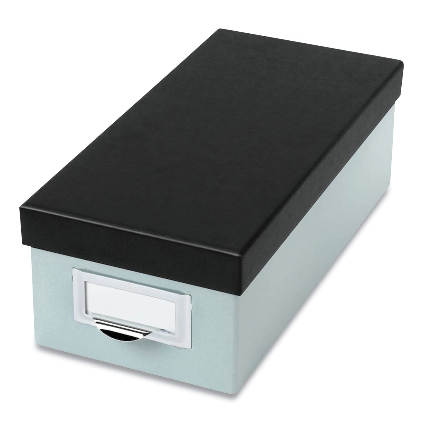 Oxford Index Card Storage Box, Holds 1,000 3 X 5 Cards, 5.5 X 11.5 X 3.88, Pressboard, Blue Fog/Black