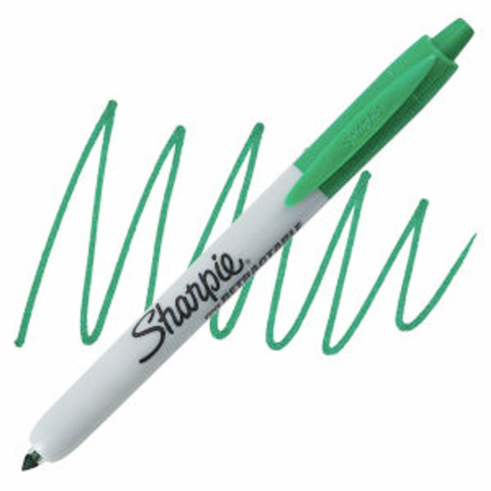 SHARPIE Marker, Permanent, Retraable, Fine Point, Green (36704)