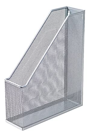 Office Depot Brenton Mesh Magazine File Holder, Silver 10-4/9" x 12-4/9" x 3-1/5"