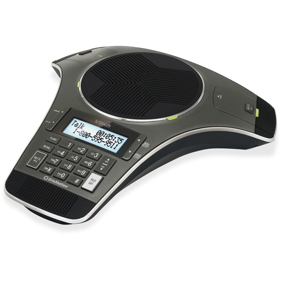 VTech VCS702 ErisStation DECT 6.0 Conference Phone with Two Wireless Mics Using Orbitlink Wireless Technology