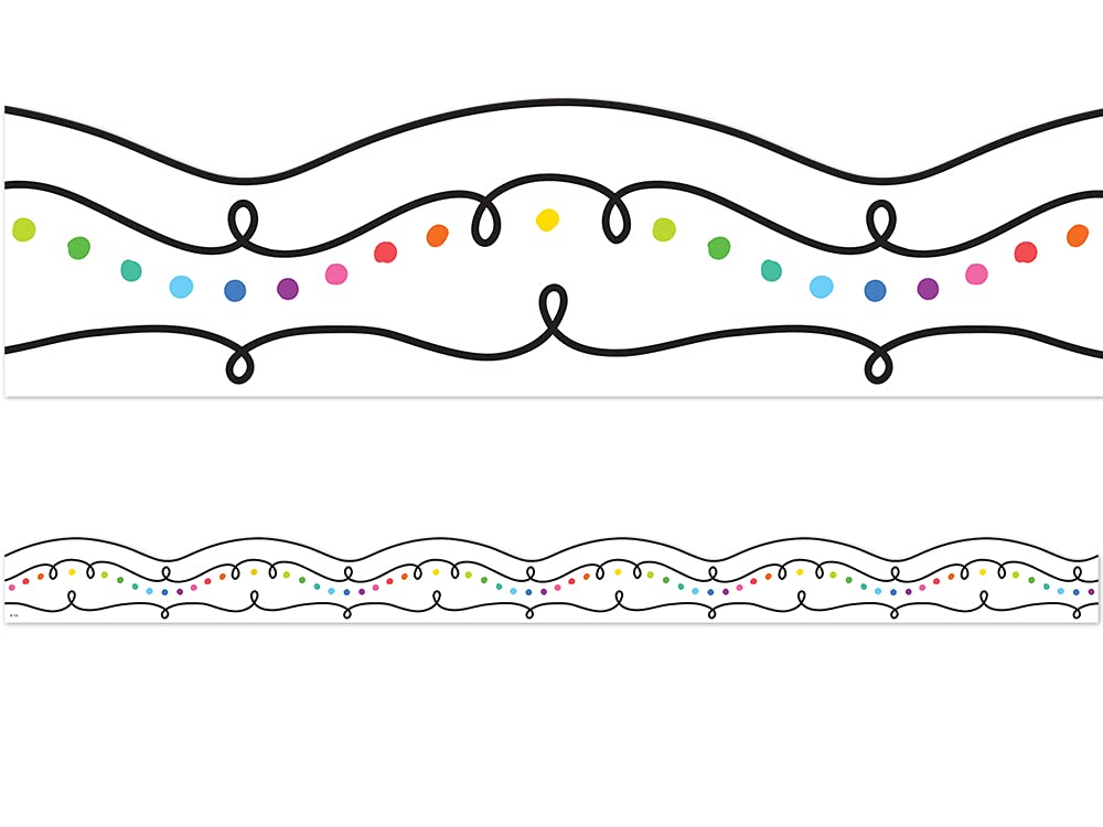 Squiggles and Colorful Dots Die-Cut Border Trim