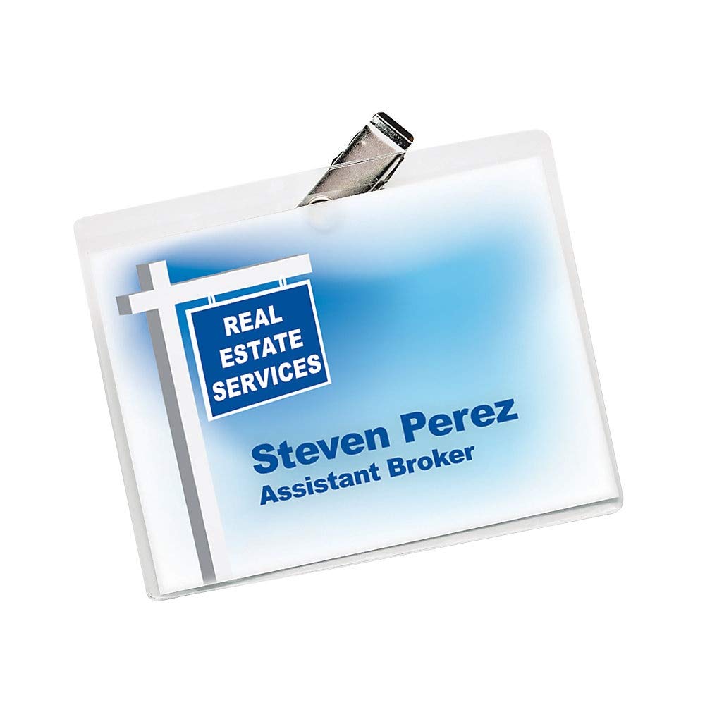 Office Depot� Brand Top-Load Name Badge Holders, Clip-Style, 3" x 4", Clear, Box of 40