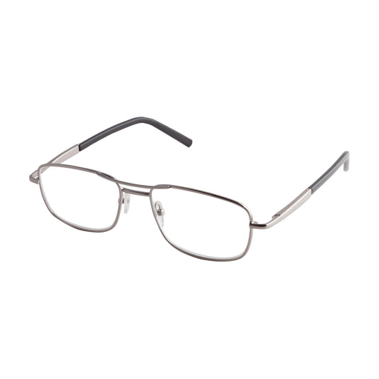 DDE ICU Eyewear Men's Reader Glasses, Silver, 2.50