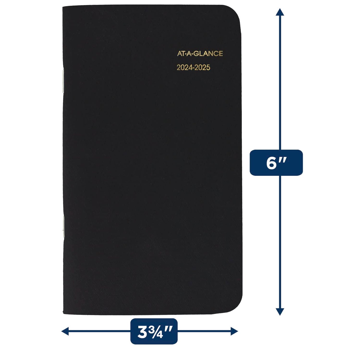 AT-A-GLANCE 2024-2025 Pocket Calendar, 2 Year Planner, 3-1/2" x 6", Pocket Size, Black (700240524)