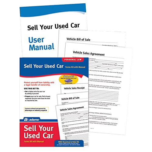 Adams Sell Your Used Car, Forms and Instructions (PK214)