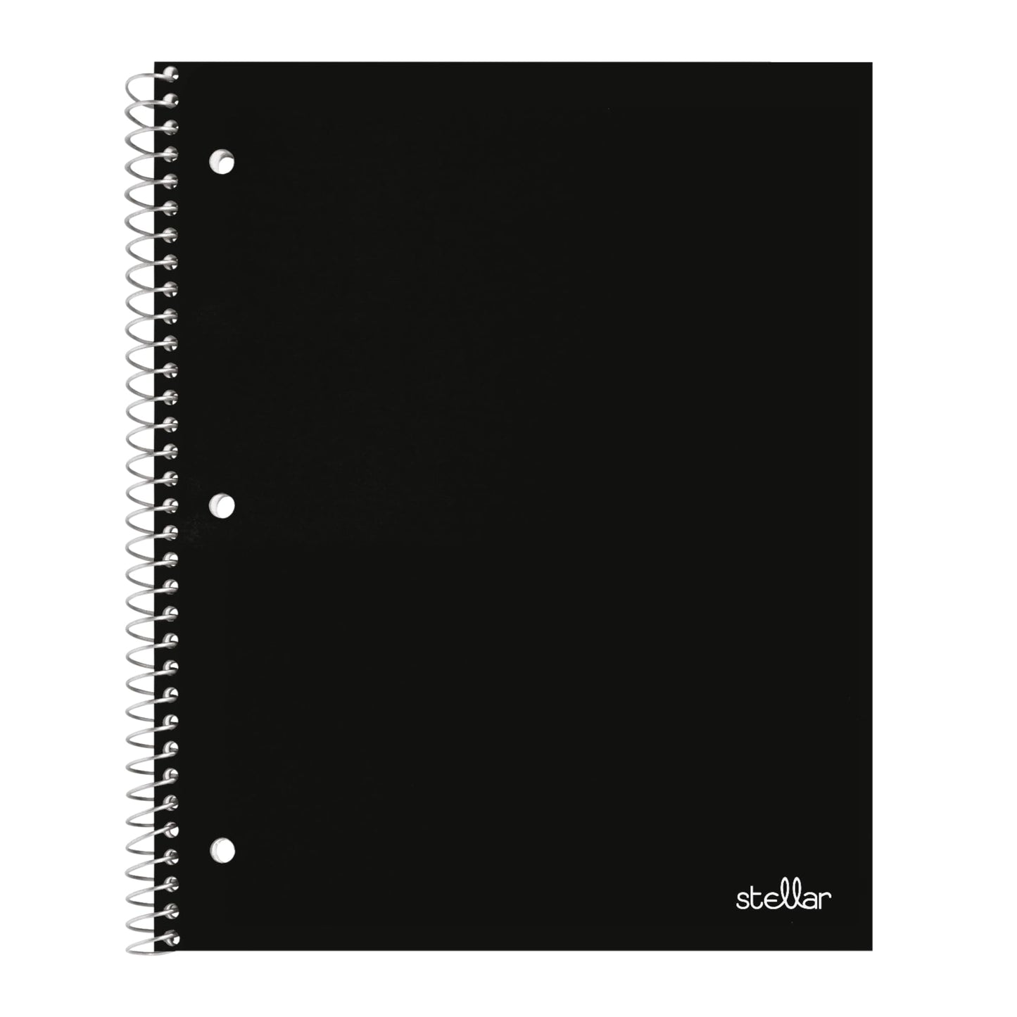 Office Depot� Brand Stellar Poly Notebook, 8" x 10 1/2", 1 Subject, Wide Ruled, 200 Pages (100 Sheets), Black [Office Product]