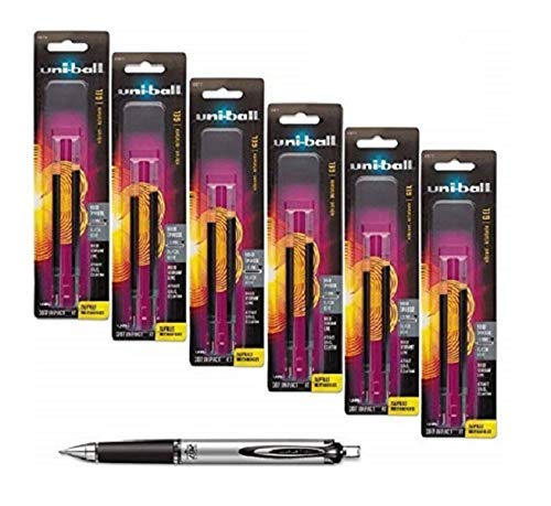 Uni-ball Signo Impact 207 Rt (Retractable) Refills, Black Ink, 1.0 Mm Bold Point, 6 Packs of Refills 65873