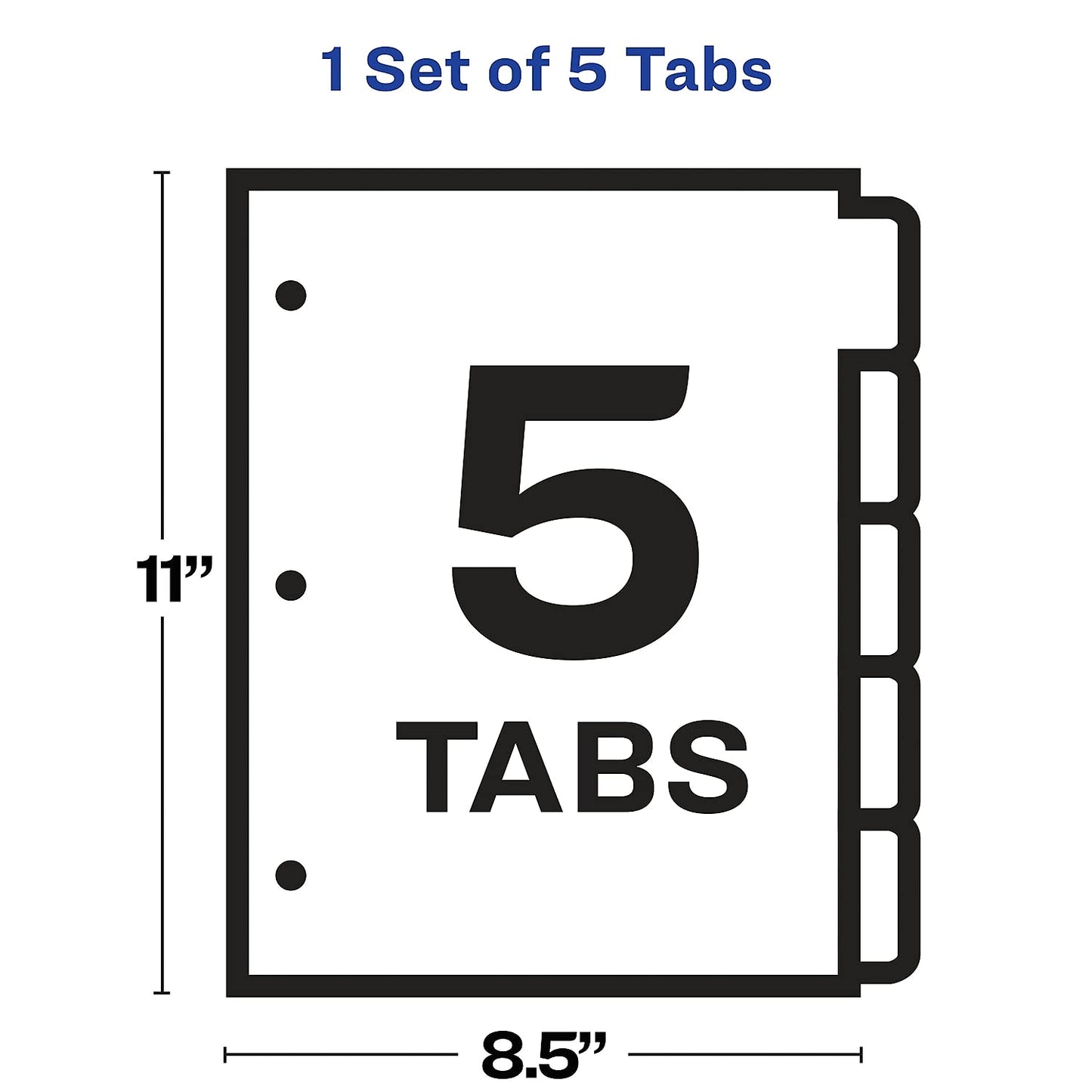 Avery 11490 Index Maker Print & Apply Clear Label Dividers w/White Tabs, 5-Tab, Letter