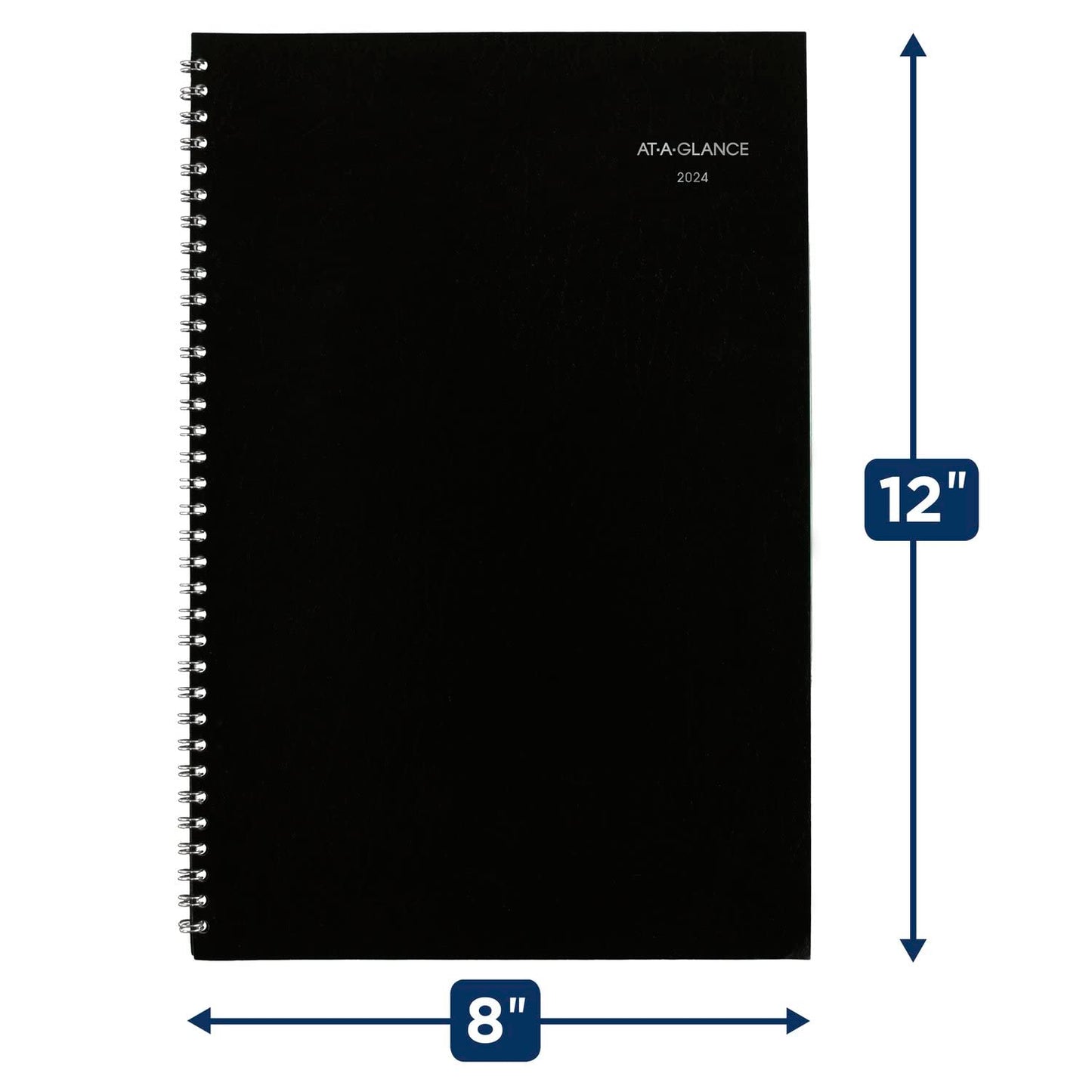 AT-A-GLANCE 2024 Monthly Planner, DayMinder, 8" x 12", Large, Black (SK20024)