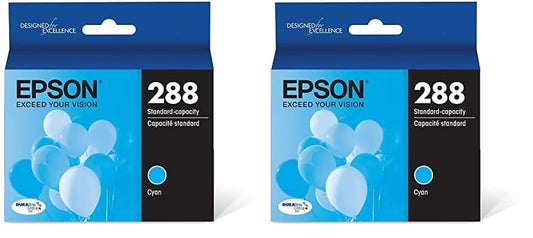 Epson T288 DURABrite Ultra Ink Standard Capacity Cyan Cartridge (T288220-S) for Select Expression Printers, 1 Count (Pack of 2)
