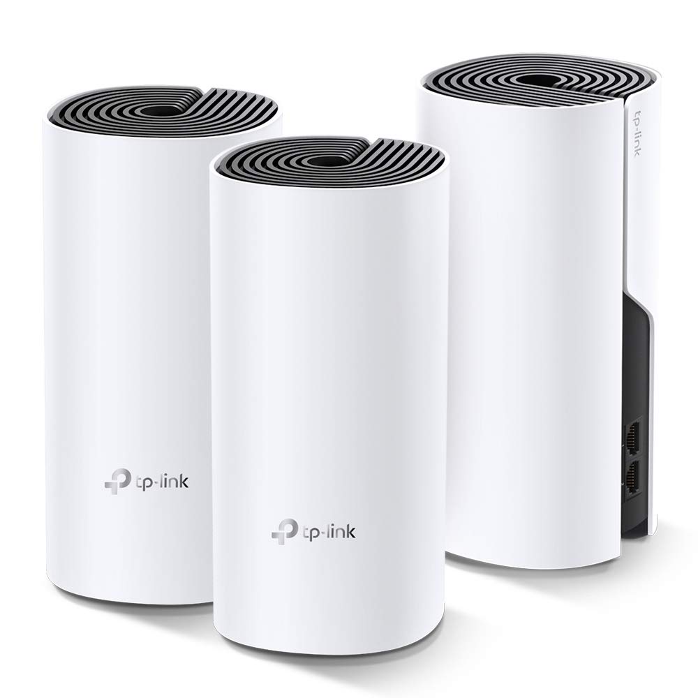 TP-Link Deco Whole Home Mesh WiFi System – Up to 5,500 Sq.ft. Coverage, WiFi Router/Extender Replacement, Gigabit Ports, Seamless Roaming, Parental Controls, Works with Alexa(Deco M4 3-Pack)