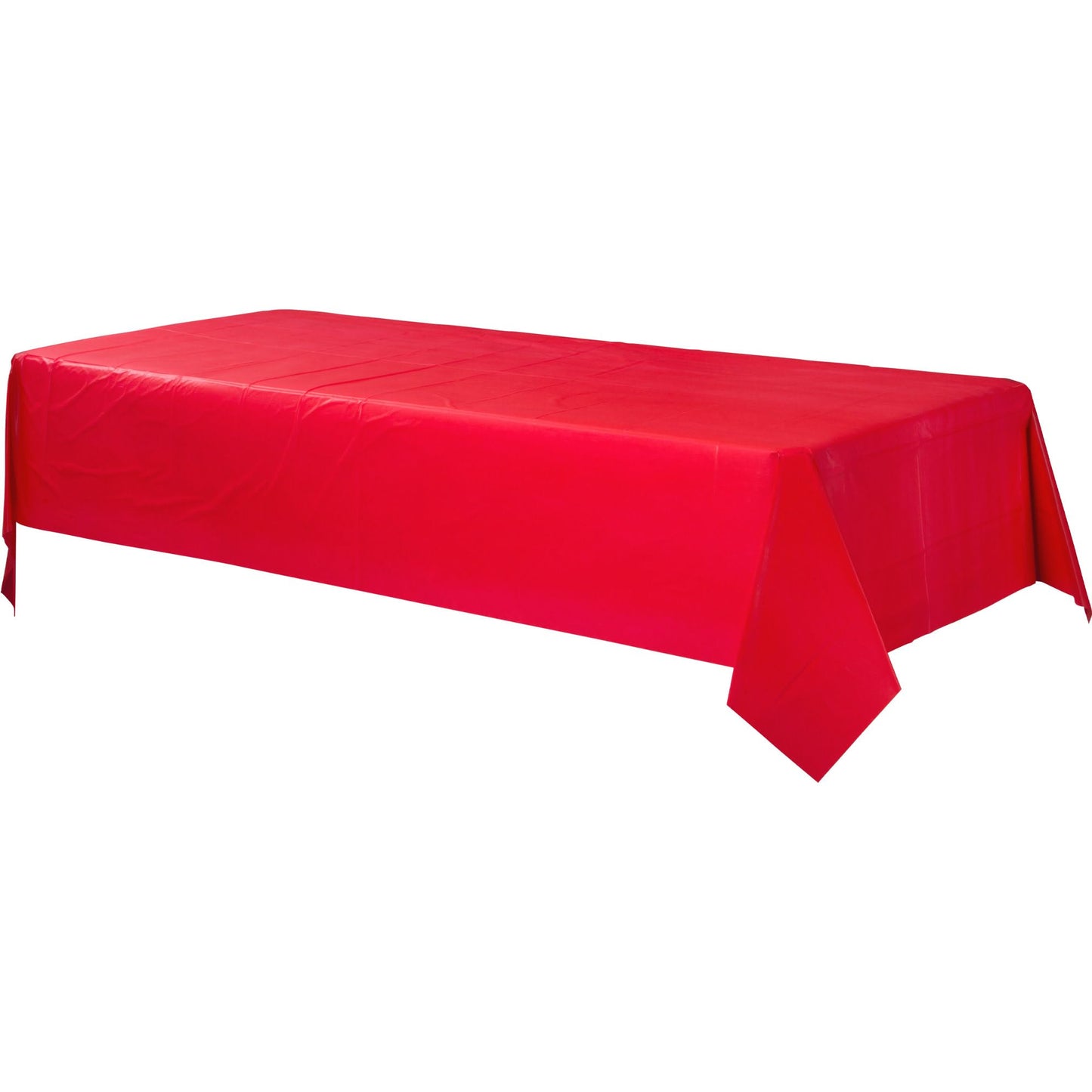 Amscan Go Brightly Solid Plastic Table Cover, 54" x 108", Red