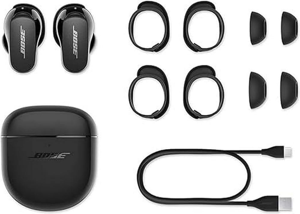 Bose QuietComfort Earbuds II, Noise Cancelling True Wireless Bluetooth Headphones, Black