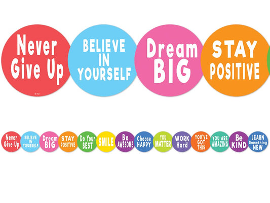 Teacher Created Resources Colorful Positive Sayings Die-Cut Border Trim