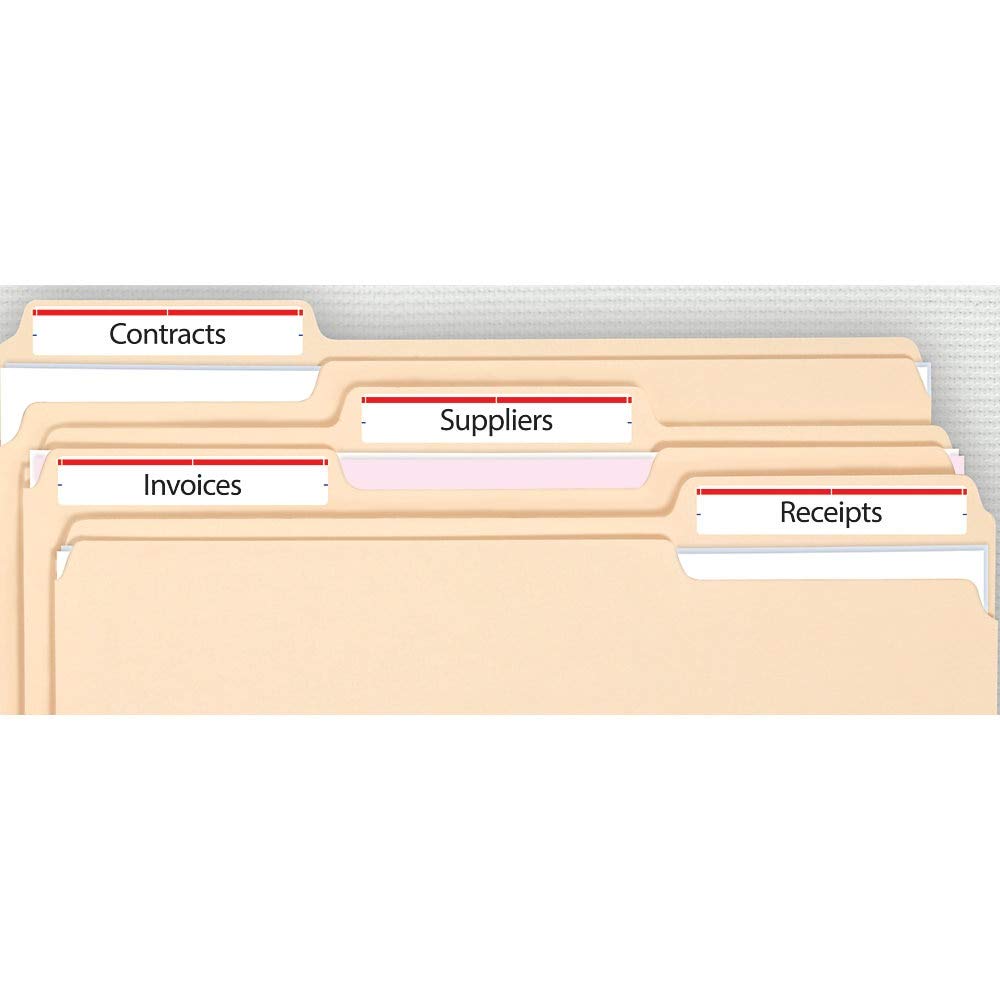 Office Depot Print-Or-Write Color Permanent Inkjet/Laser File Folder Labels, 5/8in x 3 1/2in, Dark Red, 252 pk, OD98818