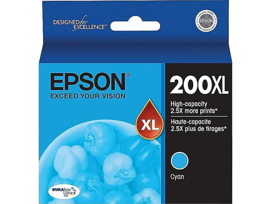 EPSON 200 DURABrite Ultra Ink High Capacity Cyan Cartridge (T200XL220-S) Works with WorkForce WF-2520, WF-2530, WF-2540, Expression XP-200, XP-300, XP-310, XP-400, XP-410