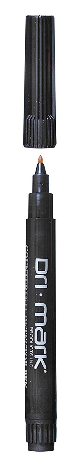 Dri Mark 351R1 Counterfeit Bill Detector Marker Pen - Made in The USA 3 Times More Ink, Pocket Size, Fake Money Checker, Money Loss Prevention Tester & Fraud Protection for U.S. Currency (Pack of 12),Black