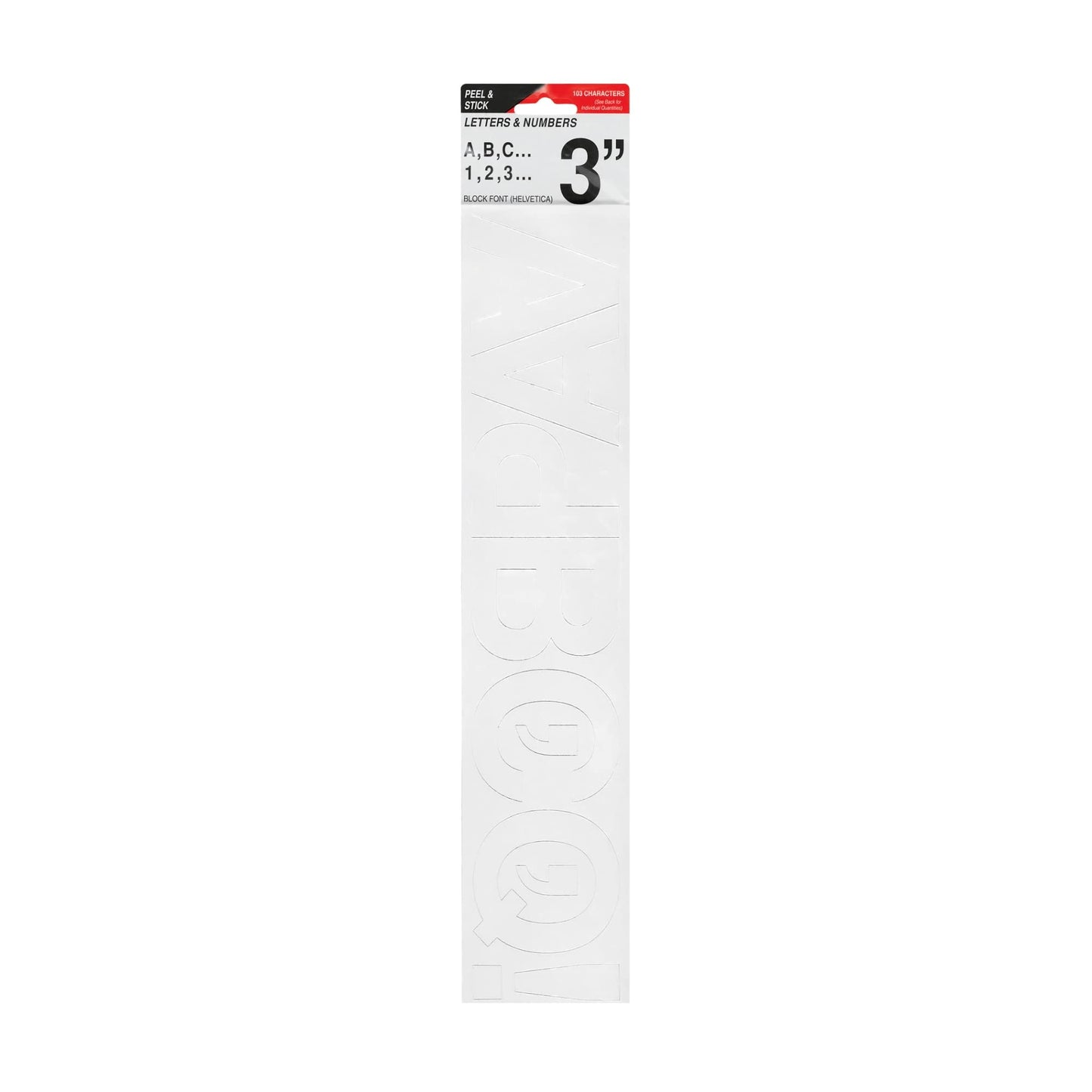 Creative Start� Self-Adhesive Letters, Numbers and Symbols, 3", Helvetica, White, Pack of 103