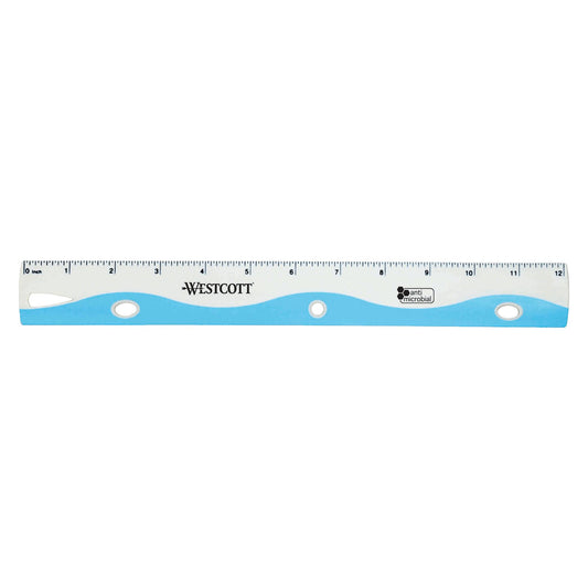 Westcott Soft Touch Wave Ruler, Assorted Colors, 12"