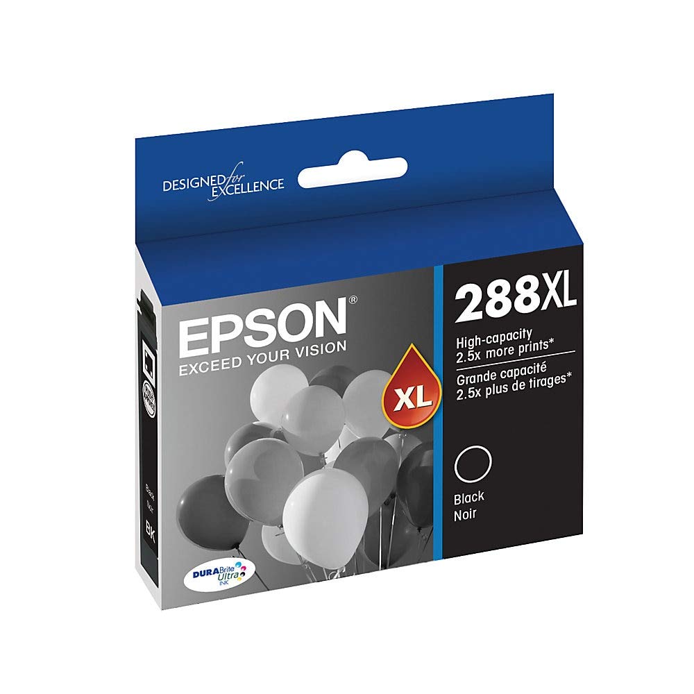 EPSON 288 DURABrite Ultra Ink High Capacity Black Cartridge (T288XL120-S) Works with Expression XP-330, XP-430, XP-434, XP-340, XP-440, XP-446