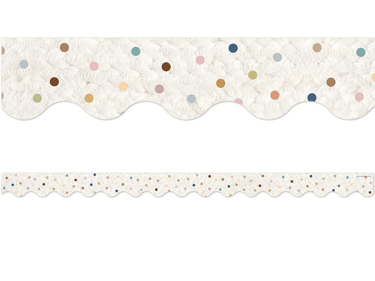 Teacher Created Resources Everyone is Welcome Dots Scalloped Border Trim (TCR7158)