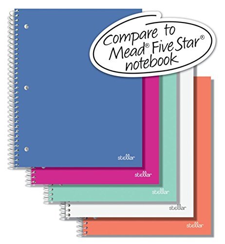 Office Depot Stellar Notebook, 8 1/2in x 11in, 1 Subject, College Ruled, Assorted Colors (No Color Choice), 100 Sheets, OD571564