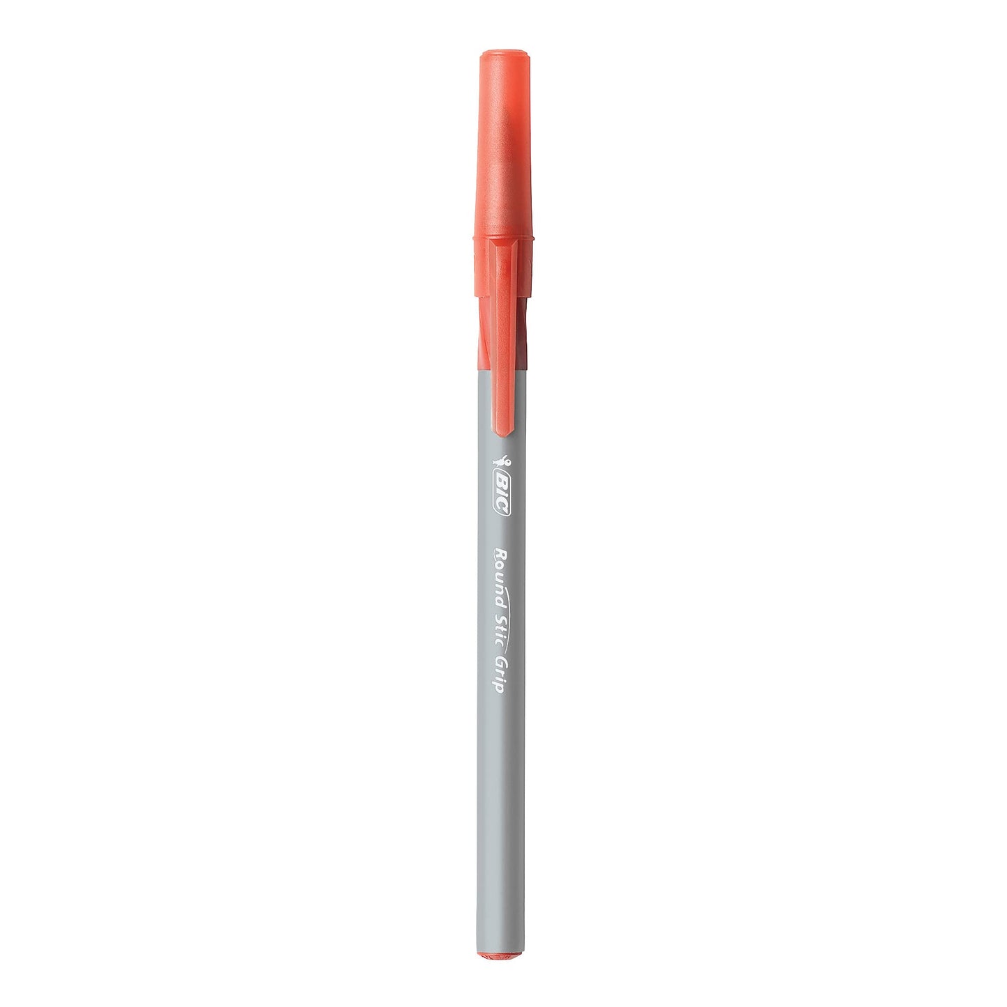 BIC Round Stic Grip Xtra Comfort Ballpoint Pen, Medium Point (1.2mm), Red, 12-Count