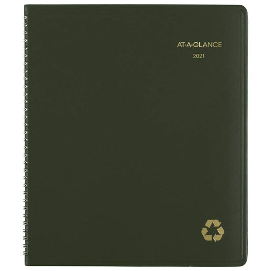 2021 Monthly Planner by AT-A-GLANCE, 9" x 11", Large, Recycled, Green (70260G6021)