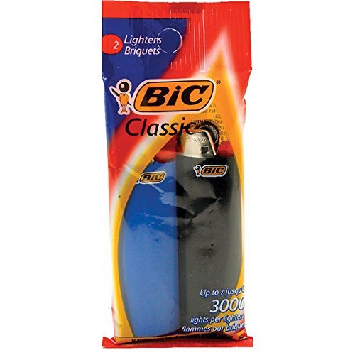 BIC Classic Full Size Lighters 2 Lighter Pack, Colors May Vary (Pack of 2)