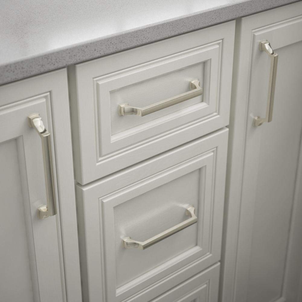 Brightened Opulence 5-1/16 in. (128mm) Center-to-Center Polished Nickel Drawer Pull