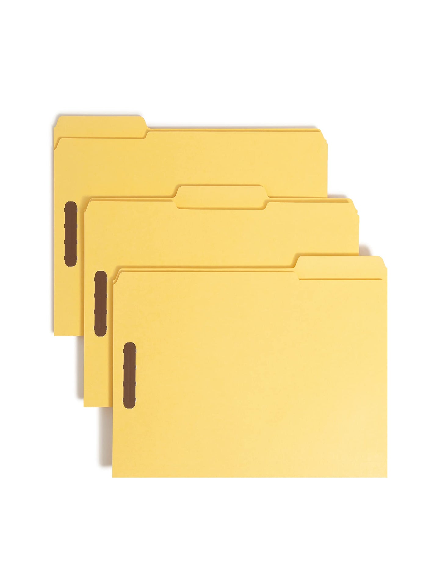 Smead 100% Recycled Fastener File Folder, 2 Fasteners, Reinforced 1/3-Cut Tab, Letter Size, Yellow, 50 per Box (12941)