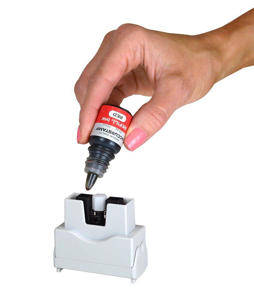 ACCU-STAMP2 Message Stamp with Shutter, 1-Color, FILE COPY, 1-5/8" x 1/2" Impression, Pre-Ink, Red Ink (035615)