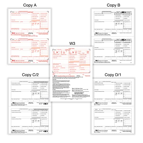 Office Depot Brand W-2 Laser Tax Forms with Software, 6-Part, 2-Up, 8-1/2" x 11", Pack of 25 Form Sets