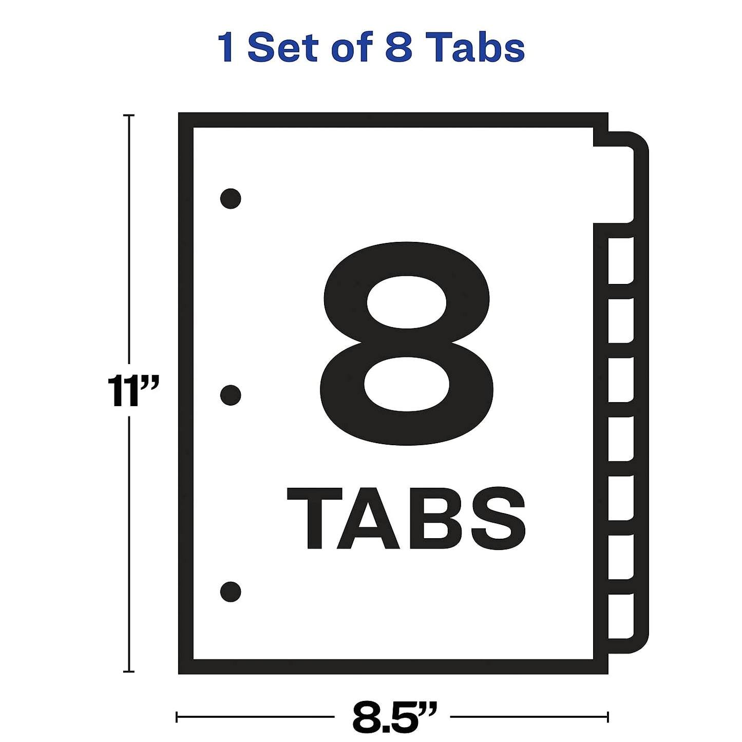 Avery 11407 Index Maker Print & Apply Clear Label Dividers W/Color Tabs, 8-Tab, Letter