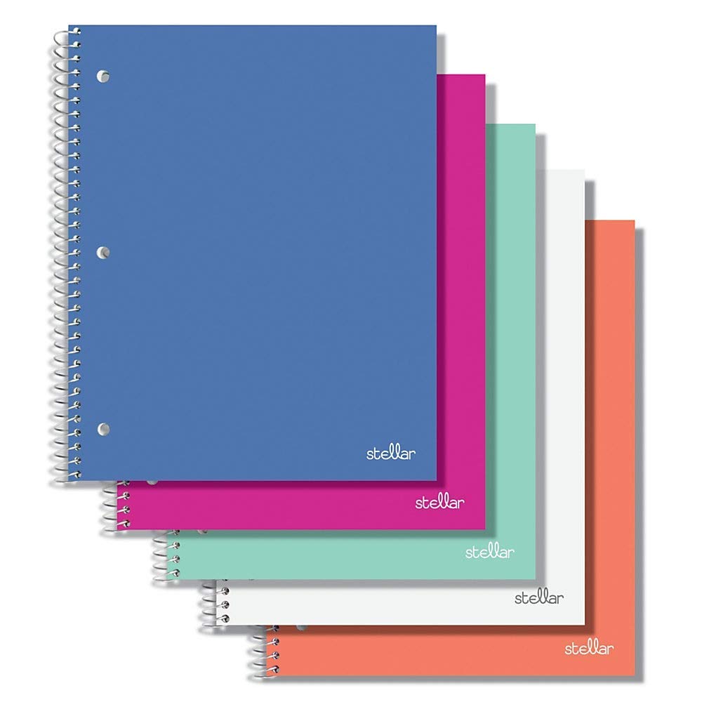 Office Depot Stellar Notebook, 8 1/2in x 11in, 1 Subject, College Ruled, Assorted Colors (No Color Choice), 100 Sheets, OD571564