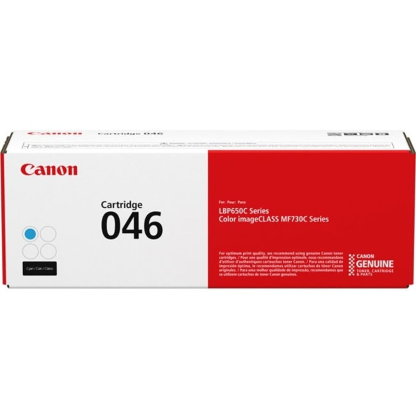 Canon Genuine Toner, Cartridge 046 Cyan (1249C001), 1 Pack, for Canon Color imageCLASS MF735Cdw, MF733Cdw, MF731Cdw, LBP654Cdw Laser Printers