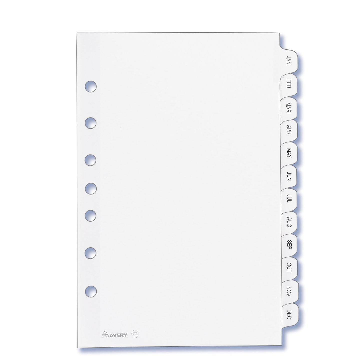 Avery 11315 Preprinted Tab Dividers, 12-Tab, 8 1/2 x 5 1/2
