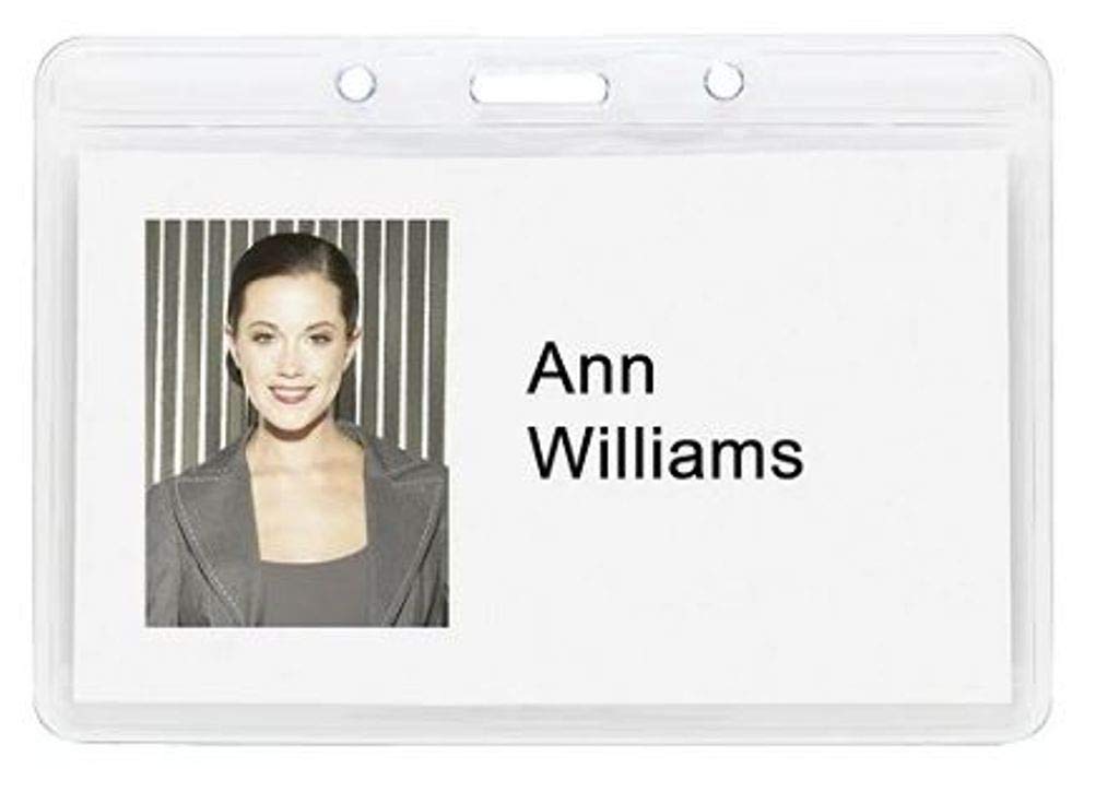 Office Depot Plastic Badge Holders, 3 15/16" x 3 1/4", Horizontal, Pack Of 12