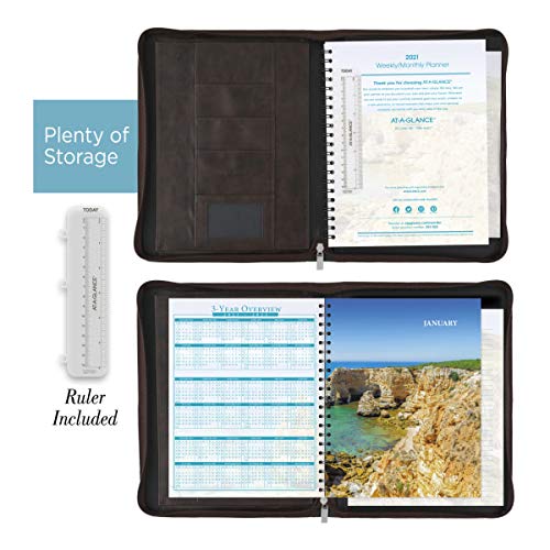AT-A-GLANCE Seascapes Weekly/Monthly Planner, 8-1/2" x 11", Brown, January to December 2021, 391-025