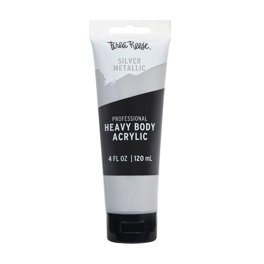 Brea Reese Professional Heavy-Body Acrylic Paint, 4 Oz, Silver