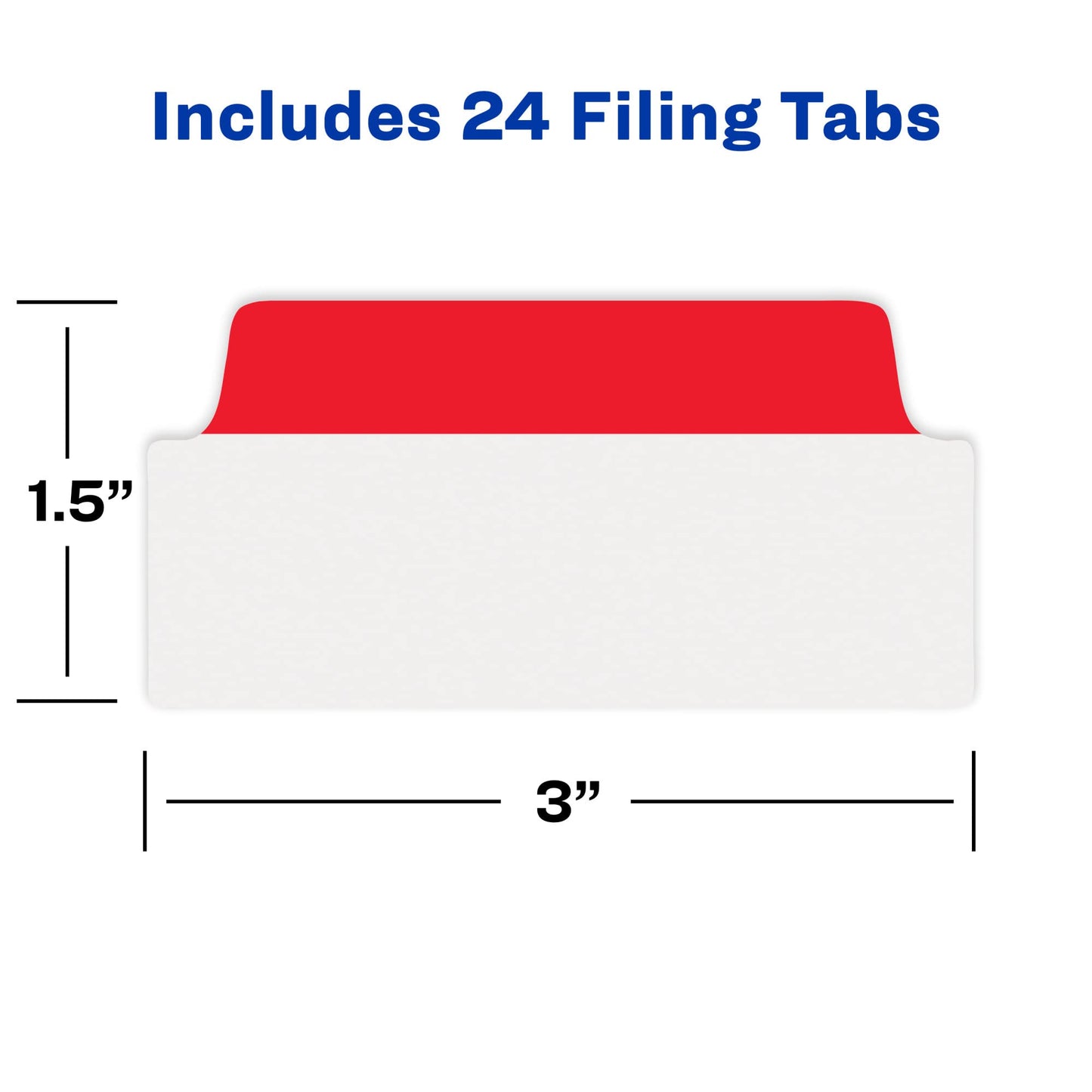 Avery Filing Ultra Tabs, 3" x 1.5", 2-Side Writable, Red/Blue/Green, 24 Repositionable File Tabs (74775)