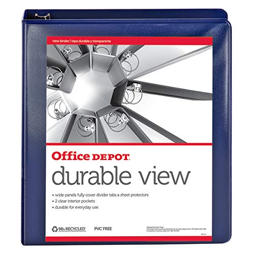 OfficeMax Durable View Binders with Round Ring 1-1/2", Blue