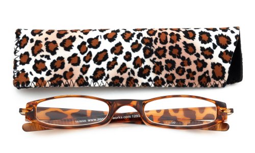 ICU Eyewear Zoom Expressions +1.25 Magnification Half-eye Reading Glasses (12931 Cheetah Print)