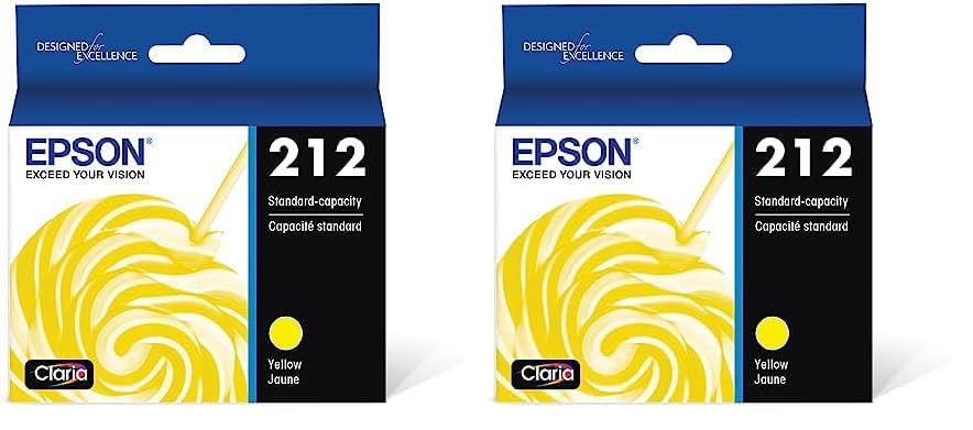 Epson T212 Claria -Ink Standard Capacity Yellow -Cartridge (T212420-S) for Select Expression and Workforce Printers (Pack of 2)