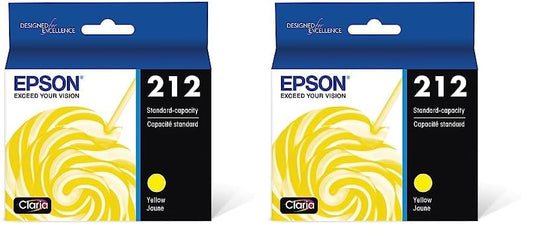 Epson T212 Claria -Ink Standard Capacity Yellow -Cartridge (T212420-S) for Select Expression and Workforce Printers (Pack of 2)